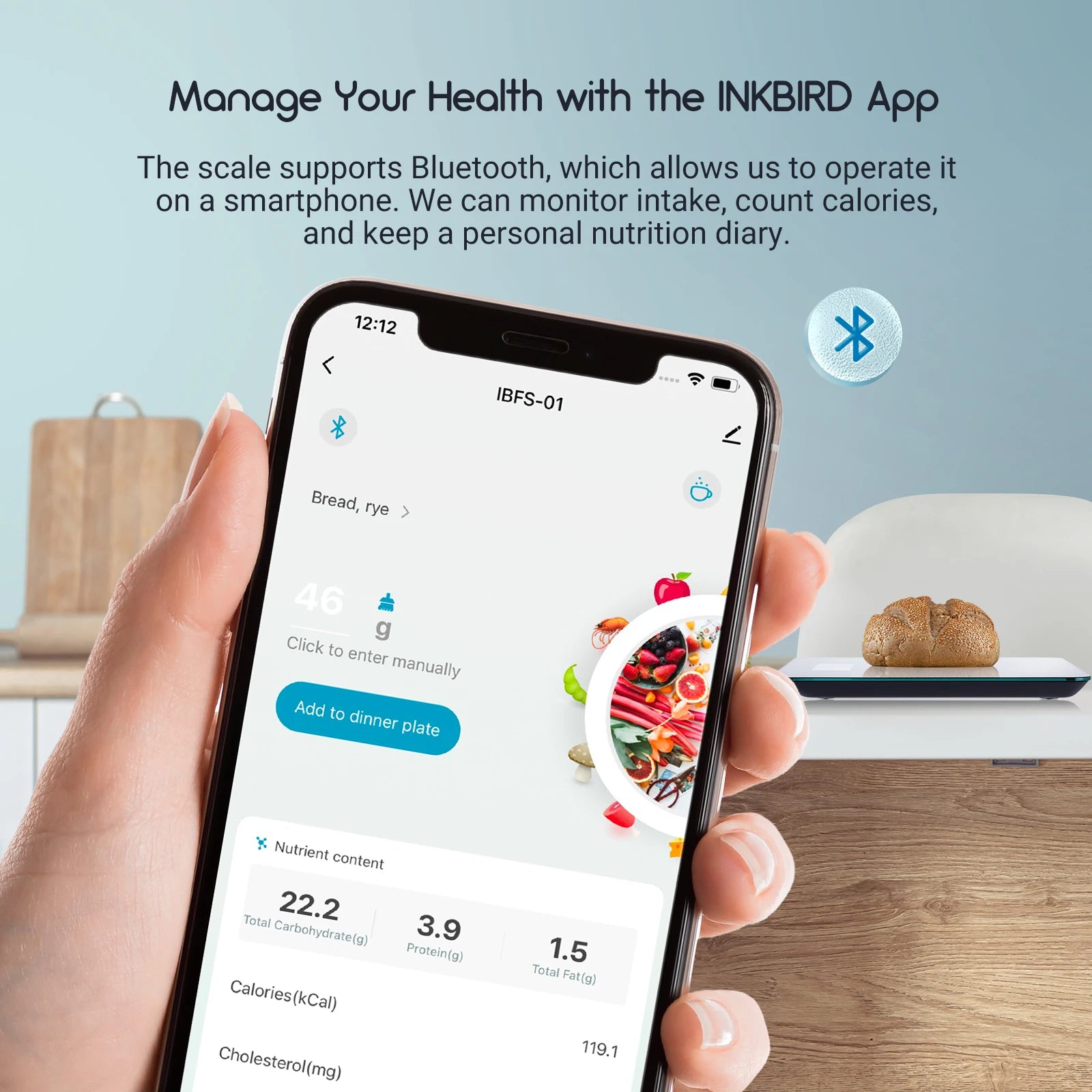 InkWeigh™ Bluetooth Digital Kitchen Scale
