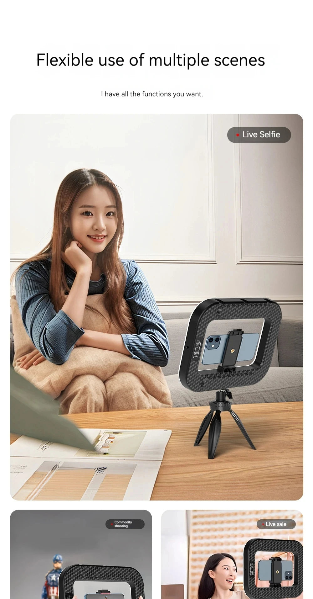 GlowCast™ LED Selfie Ring Light Stand