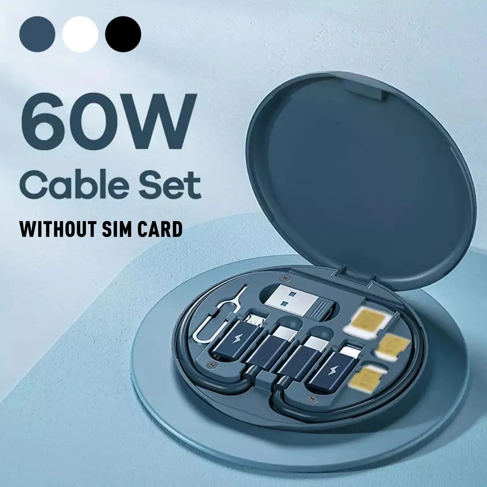 QuickCharge™ 60W USB Fast Charging Cable Storage Box