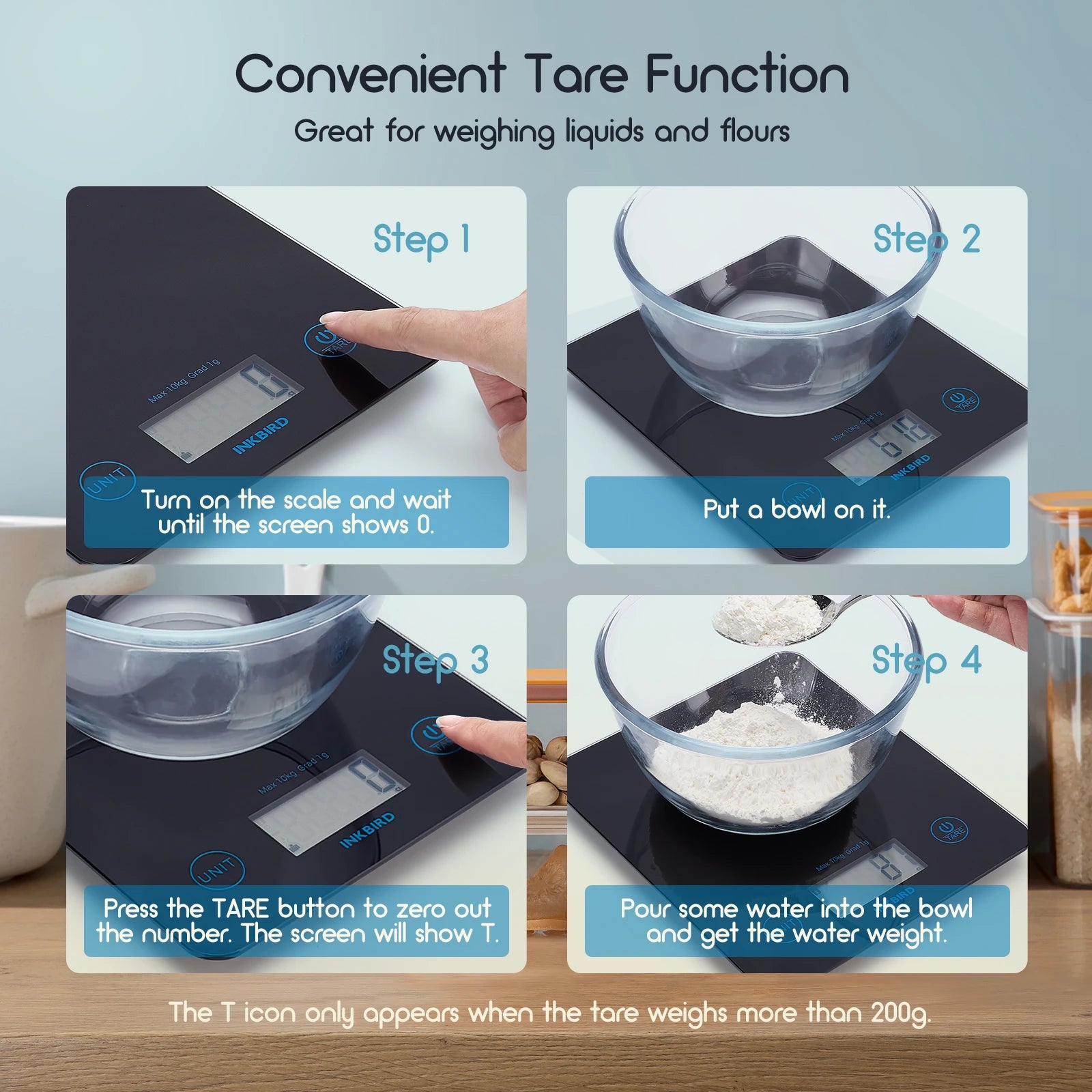 InkWeigh™ Bluetooth Digital Kitchen Scale