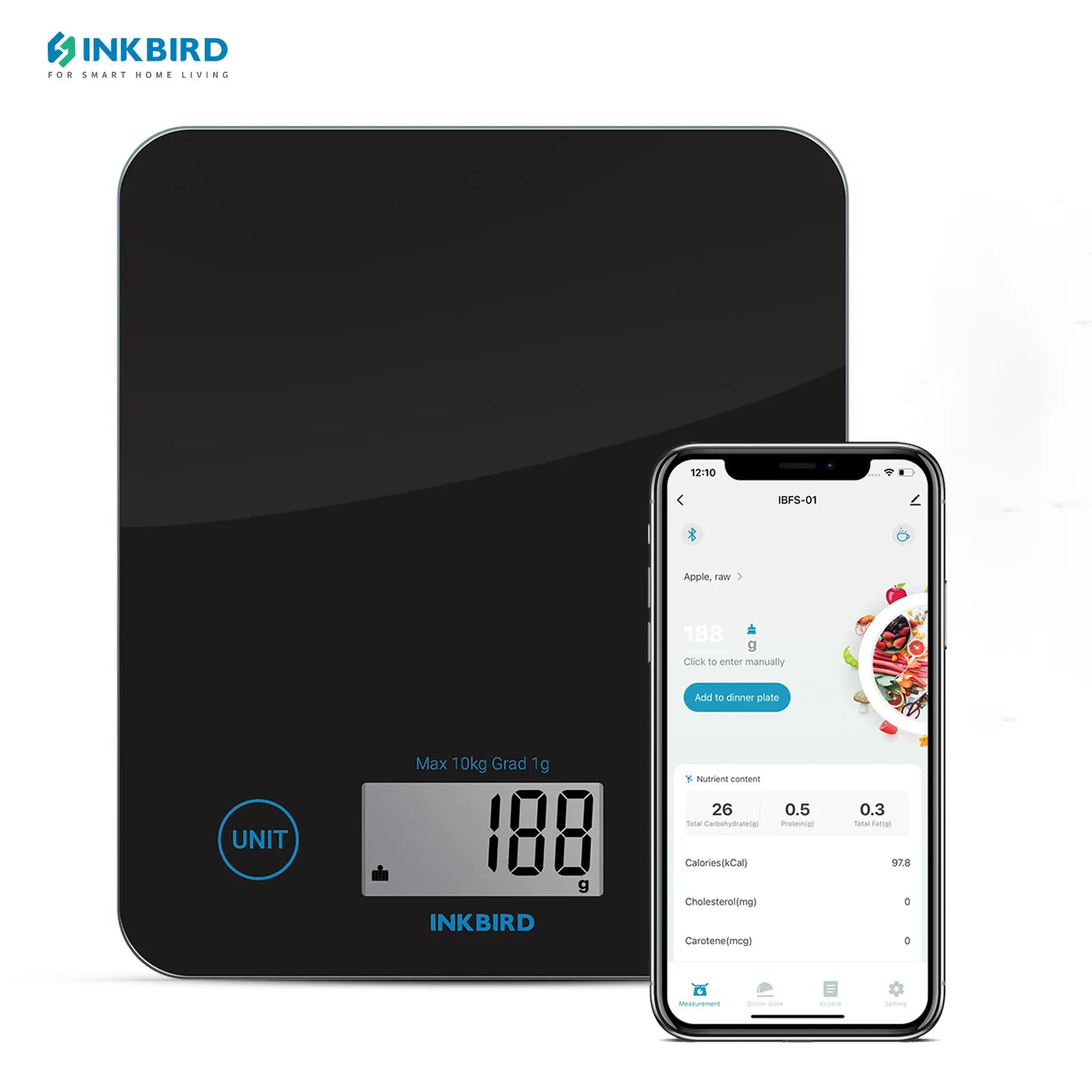 InkWeigh™ Bluetooth Digital Kitchen Scale