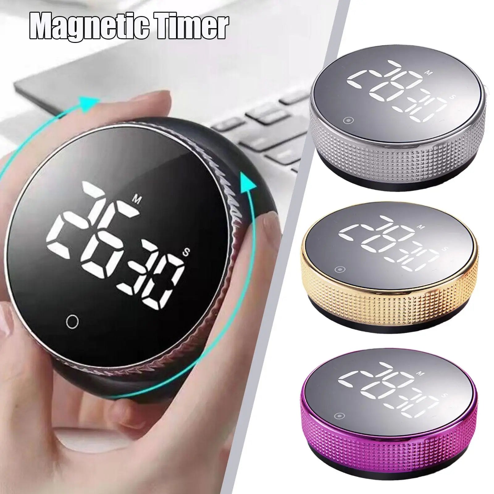 TimeTack™ Magnetic LED Kitchen Timer